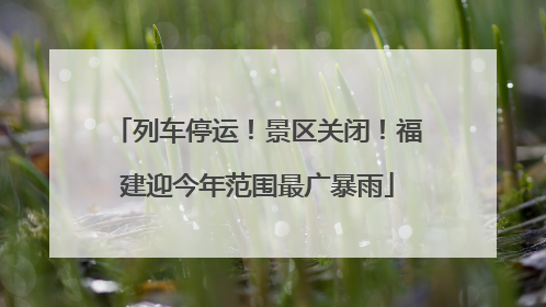 列车停运！景区关闭！福建迎今年范围最广暴雨
