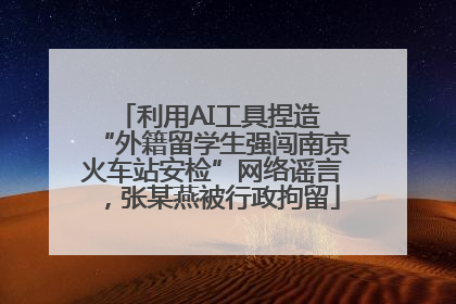 利用AI工具捏造 “外籍留学生强闯南京火车站安检”网络谣言，张某燕被行政拘留