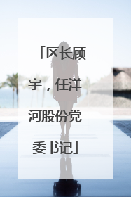 区长顾宇，任洋河股份党委书记