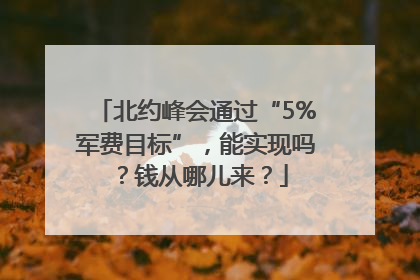 北约峰会通过“5%军费目标”，能实现吗？钱从哪儿来？