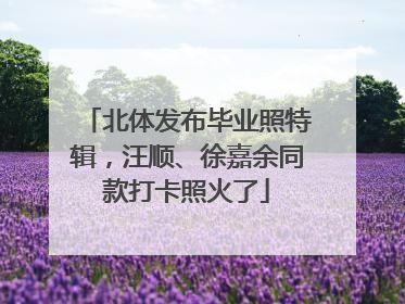 北体发布毕业照特辑，汪顺、徐嘉余同款打卡照火了