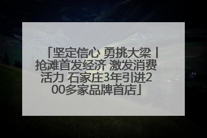 坚定信心 勇挑大梁丨抢滩首发经济 激发消费活力 石家庄3年引进200多家品牌首店