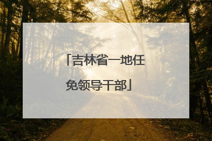 吉林省一地任免领导干部