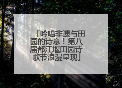 吟唱非遗与田园的诗意！第八届都江堰田园诗歌节浪漫呈现