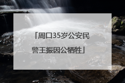 周口35岁公安民警王振因公牺牲