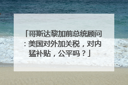 哥斯达黎加前总统顾问：美国对外加关税，对内猛补贴，公平吗？