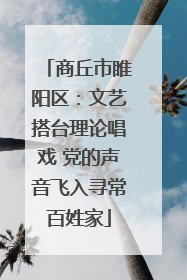 商丘市睢阳区：文艺搭台理论唱戏 党的声音飞入寻常百姓家