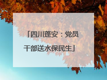 四川蓬安：党员干部送水保民生