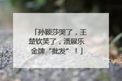 孙颖莎哭了，王楚钦笑了，潘展乐金牌“批发”！