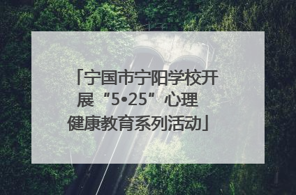 宁国市宁阳学校开展“5•25”心理健康教育系列活动