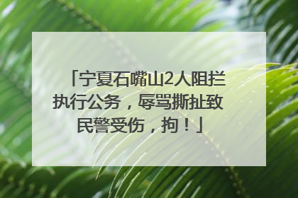 宁夏石嘴山2人阻拦执行公务，辱骂撕扯致民警受伤，拘！