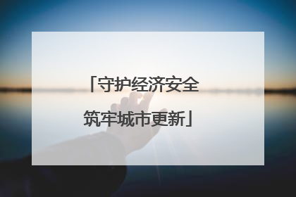 守护经济安全 筑牢城市更新