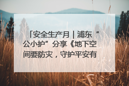 安全生产月｜浦东“公小护”分享《地下空间要防灾，守护平安有我在》安全谣