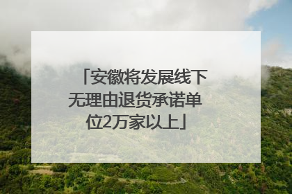 安徽将发展线下无理由退货承诺单位2万家以上