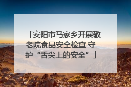 安阳市马家乡开展敬老院食品安全检查 守护“舌尖上的安全”