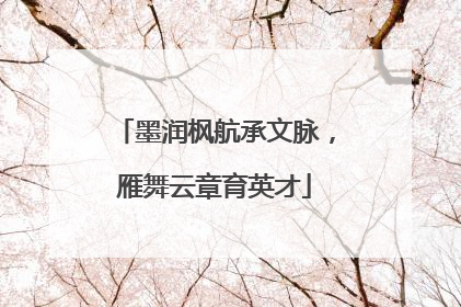 墨润枫航承文脉，雁舞云章育英才