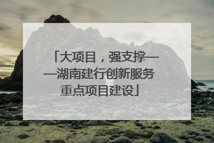 大项目，强支撑——湖南建行创新服务重点项目建设