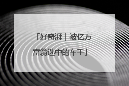 好奇湃｜被亿万富翁选中的车手