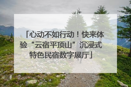 心动不如行动！快来体验“云宿平顶山”沉浸式特色民宿数字展厅