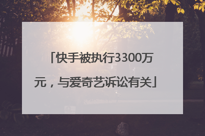 快手被执行3300万元，与爱奇艺诉讼有关