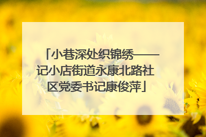 小巷深处织锦绣——记小店街道永康北路社区党委书记康俊萍