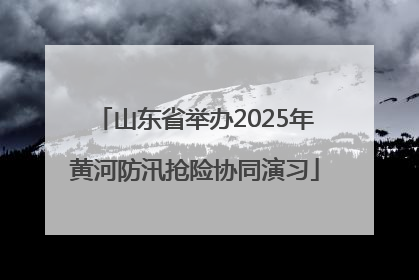 山东省举办2025年黄河防汛抢险协同演习