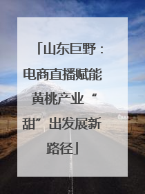 山东巨野：电商直播赋能 黄桃产业“甜”出发展新路径