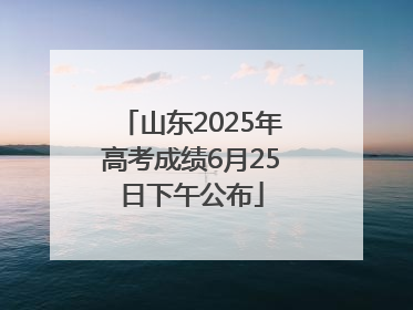 山东2025年高考成绩6月25日下午公布