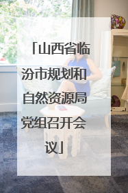 山西省临汾市规划和自然资源局党组召开会议