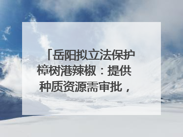 岳阳拟立法保护樟树港辣椒：提供种质资源需审批，违规最高罚5万