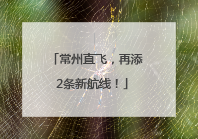常州直飞，再添2条新航线！