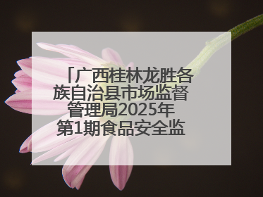 广西桂林龙胜各族自治县市场监督管理局2025年第1期食品安全监督抽检信息公告