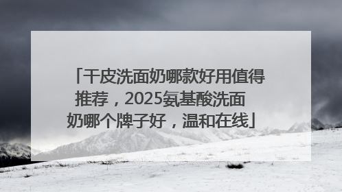 干皮洗面奶哪款好用值得推荐，2025氨基酸洗面奶哪个牌子好，温和在线