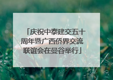 庆祝中泰建交五十周年暨广西侨界交流联谊会在曼谷举行