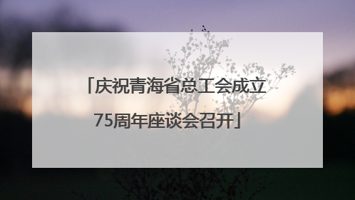 庆祝青海省总工会成立75周年座谈会召开