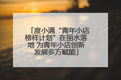 度小满“青年小店榜样计划”在丽水落地 为青年小店创新发展多方赋能