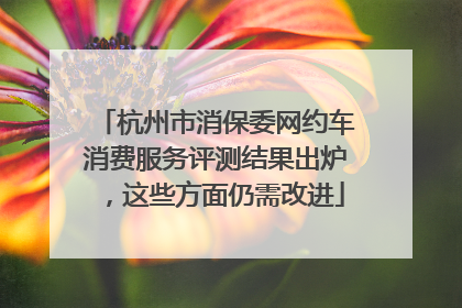 杭州市消保委网约车消费服务评测结果出炉，这些方面仍需改进