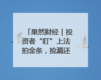 果然财经｜投资者“盯”上法拍金条，捡漏还是风险？