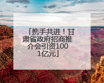 携手共进！甘肃省政府招商推介会引资1001亿元