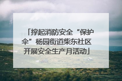 撑起消防安全“保护伞”杨园街道柴东社区开展安全生产月活动