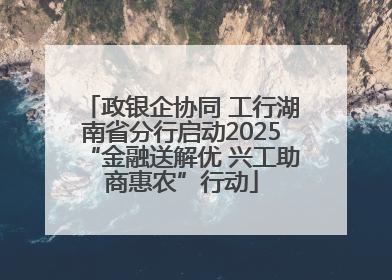 政银企协同 工行湖南省分行启动2025“金融送解优 兴工助商惠农”行动