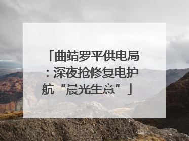 曲靖罗平供电局：深夜抢修复电护航“晨光生意”