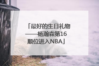 最好的生日礼物——杨瀚森第16顺位进入NBA