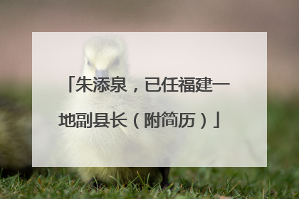 朱添泉，已任福建一地副县长（附简历）