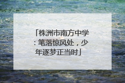 株洲市南方中学：笔落惊风处，少年逐梦正当时