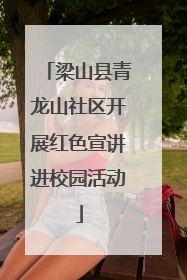 梁山县青龙山社区开展红色宣讲进校园活动