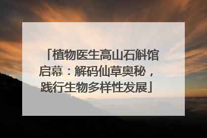 植物医生高山石斛馆启幕：解码仙草奥秘，践行生物多样性发展