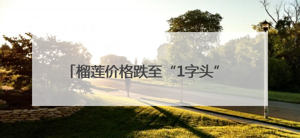 榴莲价格跌至“1字头” 十堰时令水果价格持续下降