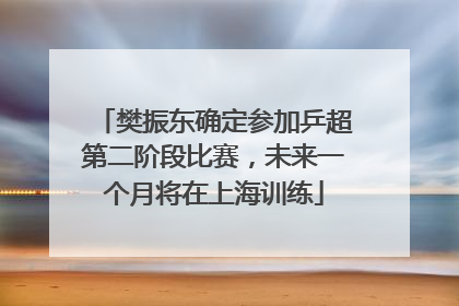 樊振东确定参加乒超第二阶段比赛，未来一个月将在上海训练