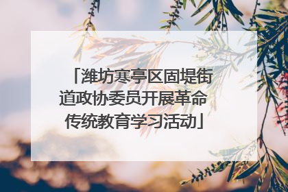 潍坊寒亭区固堤街道政协委员开展革命传统教育学习活动